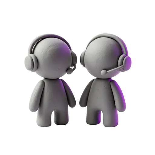 Remote team with headsets