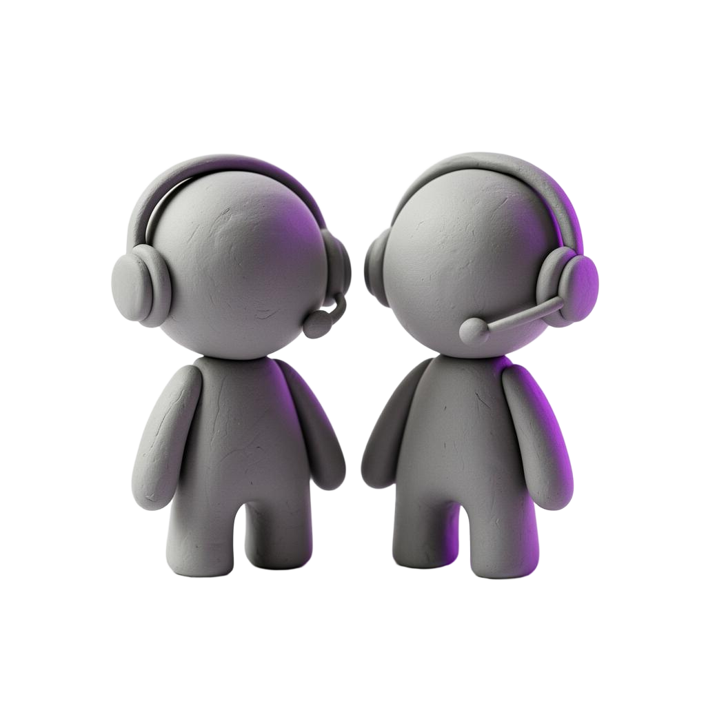 Remote team with headsets